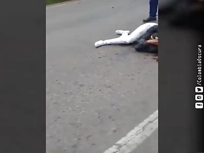 dead woman after brutal accident in Colombia
