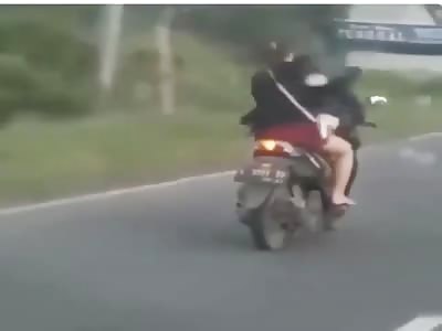 Time to Pull a Wheelie Bro! Dude Beaten by Girl Passenger