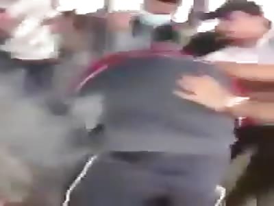 another protester get gaz bomb in the face by police in Iraq
