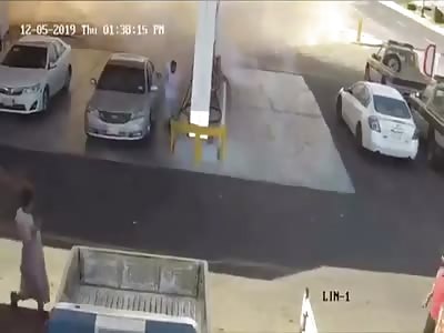 Terrifying moment petrol station's underground tanker EXPLODES 