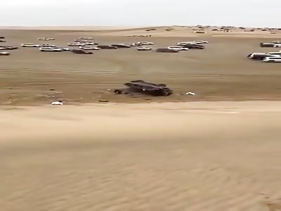 tree Saudi fly from their car in brutal accident in Sahara