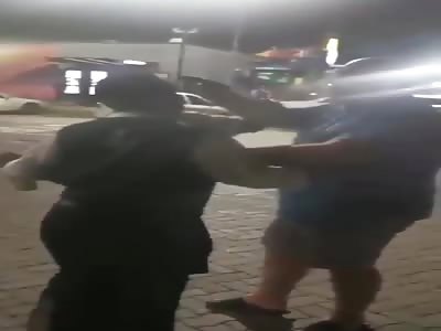 fight outside a fast food outlet
