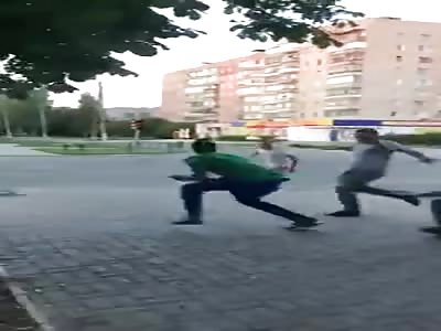 Russian fighting black man