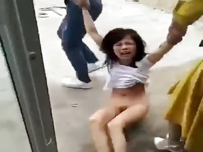 Nude Mistress Dumped Naked in the Street by Angry Wife