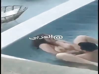 Horny couple from Lebanon caught fucking in pole