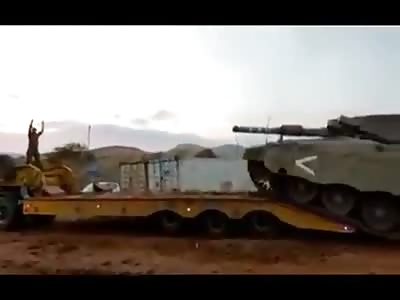 Israeli tank flips over