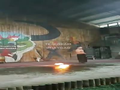 Chinese fire show gone wrong 