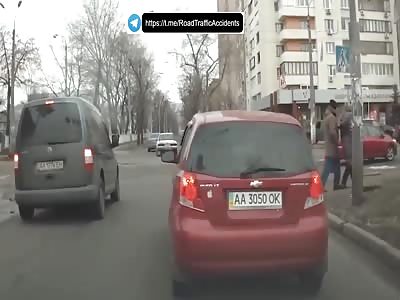 Russian school bus hit two pedestrians 