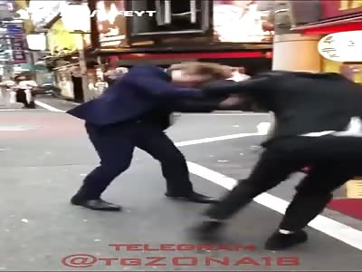 Two Chinese gentleman fighting 