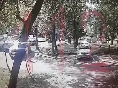 9 years old Russian girl on electric scooter runover 