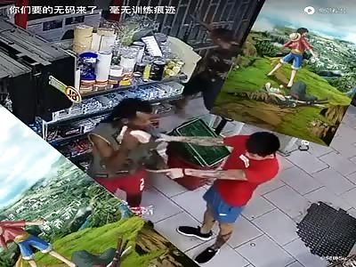 Beating the shit out of dude for stealing from Chinese man 