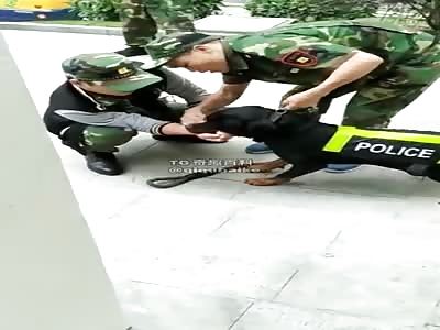 Police dog attack his master
