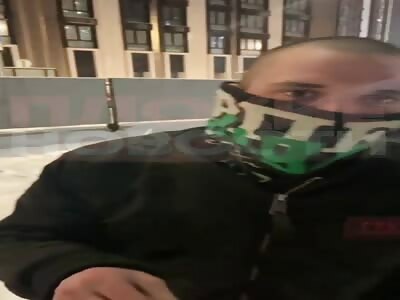 Russian skinhead savagely beat his girlfriend 
