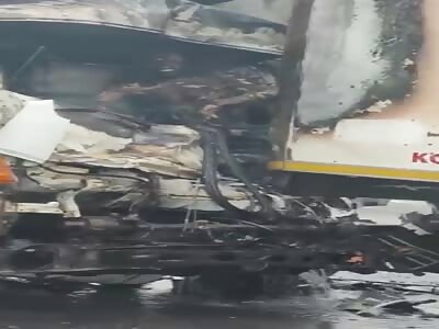 truck driver flew into a truck and burned alive in the cab