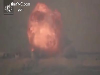 Assad tank with ATGM destroyed in front line.