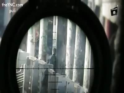 Two men being killed by ISIS Sniper 