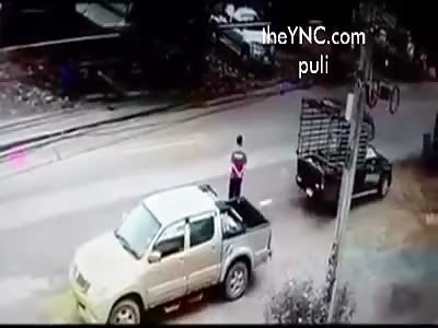 Truck accident hits people who cross