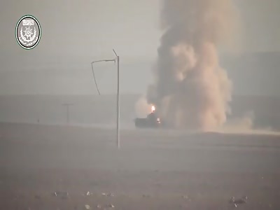 FSA rebels blow up an Assad regime tank and heavy machine gun nest with TOW strikes.