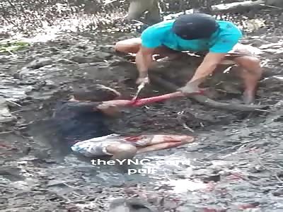 14 Year Old Boy being Mutilated (Unpublished Part of Video) 