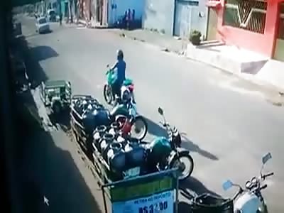 Two Motorcyclists Taken out in a Brutal Crash...