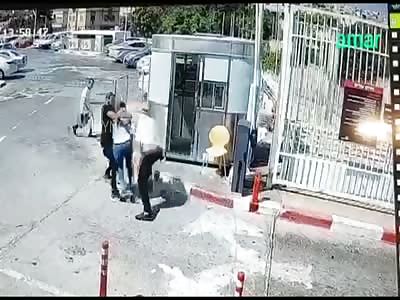 Nazareth a security guard was stabbed by a Palestinian but they manage to get up and arrest the terrorist