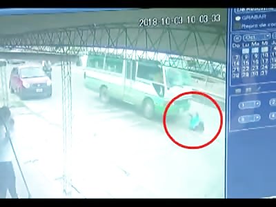 cctv accident Woman tries to cross the street and is hit by bus