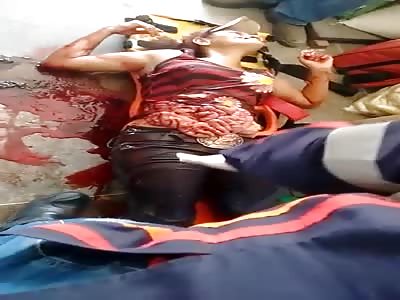 Gruesome Video Shows Woman in Agony Holding his Guts in after Being Stabbed 