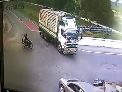Dump Truck vs Scooter Rider