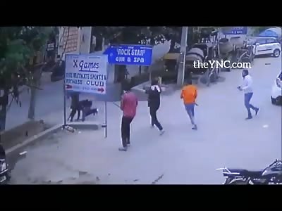 Man being Attacked by Machete & Axe