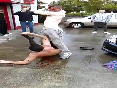 Bloody Fight Outside in Dundalk, Ireland