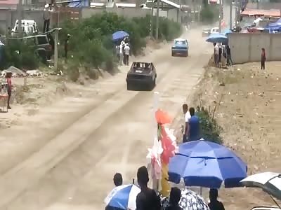 Street Race Spectator Fucks Up