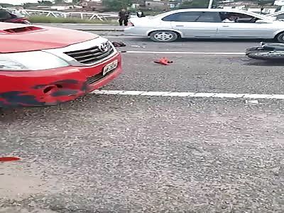 (another angle )  man smashed in accident