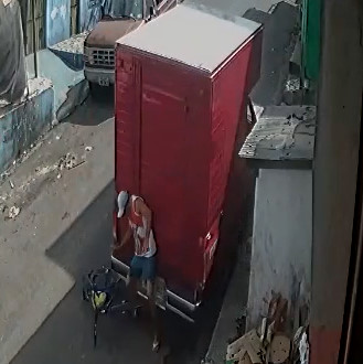 Unlucky Guy Is Reversed Over By A Truck