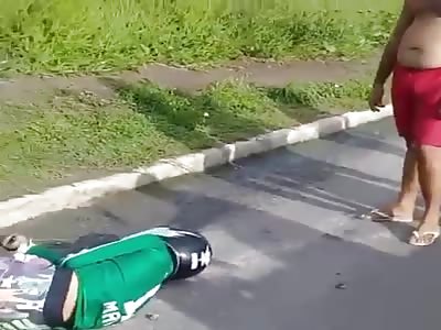 Motorcyclist in agony after accident 