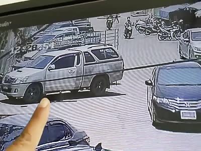 CCTV. Shocking kid gets hit by motorcycle 