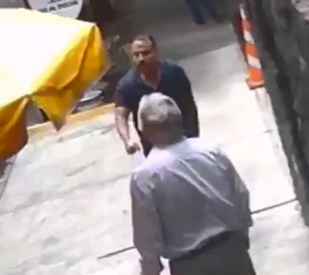 Crazy Fuck Assaults a Woman and Old Man