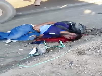 Man riding a bicycle is hit by truck