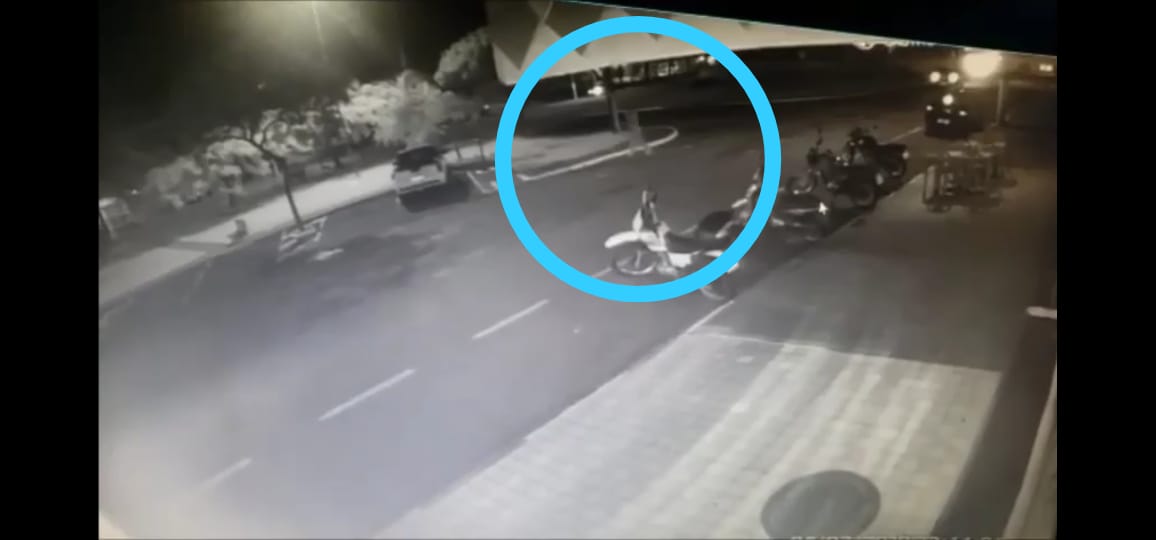 CCTV, accident man is run over car at high speed