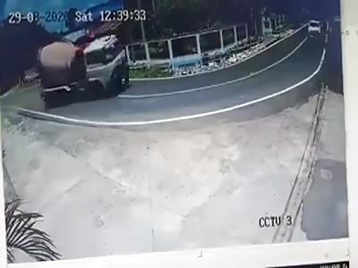 Bad Day Car Crushed by Cement Ttuck