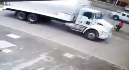Dude Throws Himself Under The  Truck In Mexico