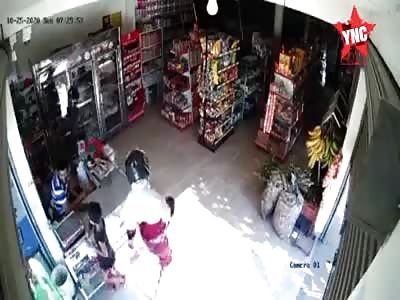 CCTV. man is stabbed multiple times by robber 