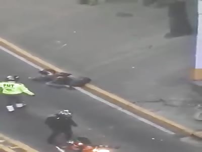 motorcyclist loses leg in accident