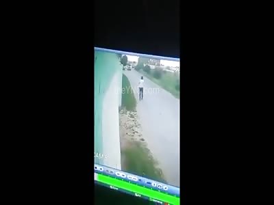 shit man flies through the air after getting run over