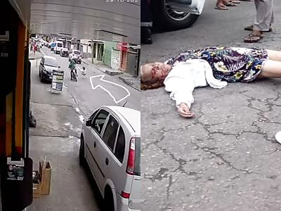 Cctv. woman loses her life when she is hit by a motorcycle 