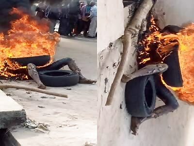 man is lynched and burned alive on public roads 