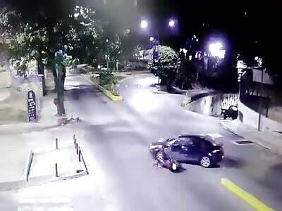 cctv. motorcyclist in the air 