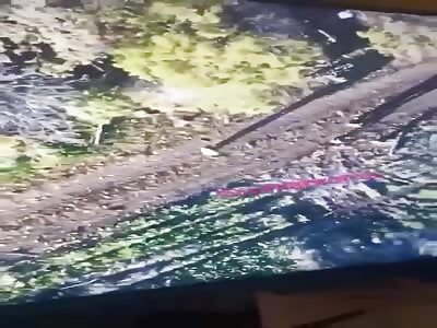 Ukrainian drone strike sends Russian invaders rolling.