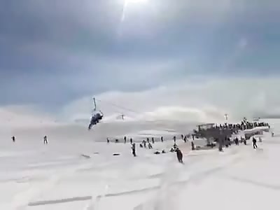2nd angle of ski lift crash in gudauri  georgia