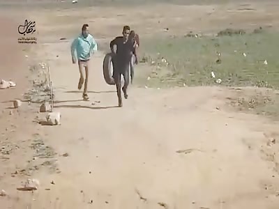 UNARMED PALESTINIAN BOY SHOT BY ISREALI SNIPER AT PROTEST IN THE GAZA STRIP