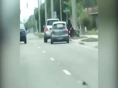 road rage car vs motorbike in florida 